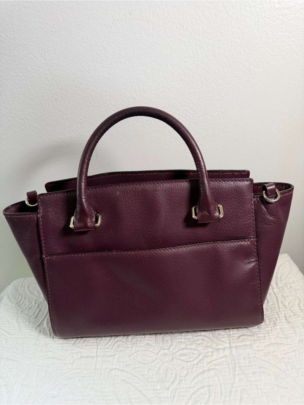 Kate Spade New York Burgundy Leather Satchel Bag & Wallet Set - Picture 9 of 15